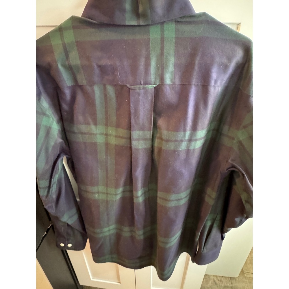 Orvis Mens Black Watch Plaid Button Down‎ Shirt Green Navy Blue Cotton Size M - Picture 4 of 4